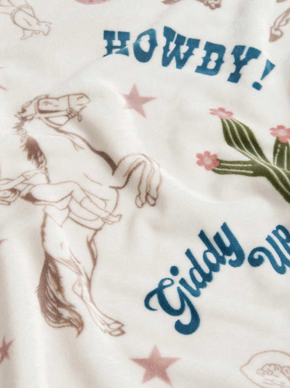 Giddy Up Cowgirl Plush Throw Blanket