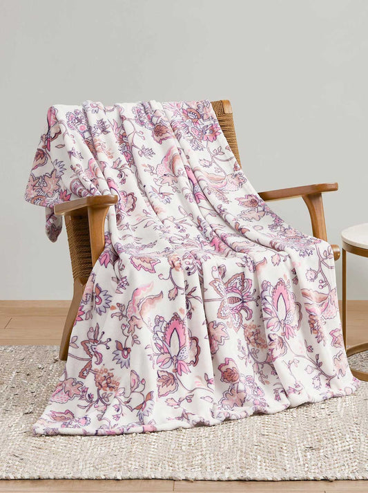 Bertha Rose Lilac Plush Throw Blanket