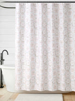 Daisy Squares Taupe Shower Curtain Set