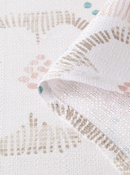 Daisy Squares Taupe Shower Curtain Set