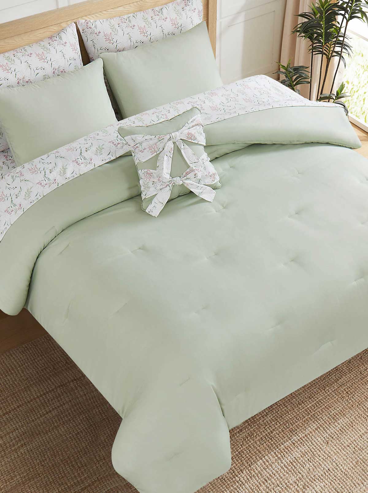 Felicity Sage Floral Bed in a Bag