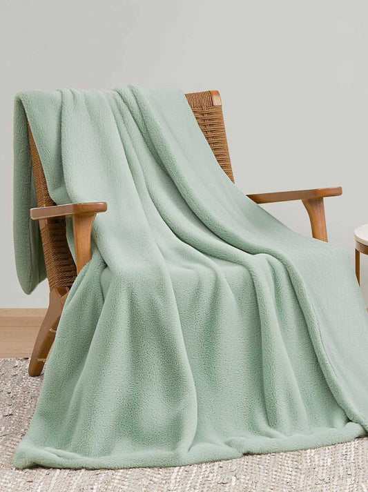 Faux Fur Throw Blanket in Sea Foam Green