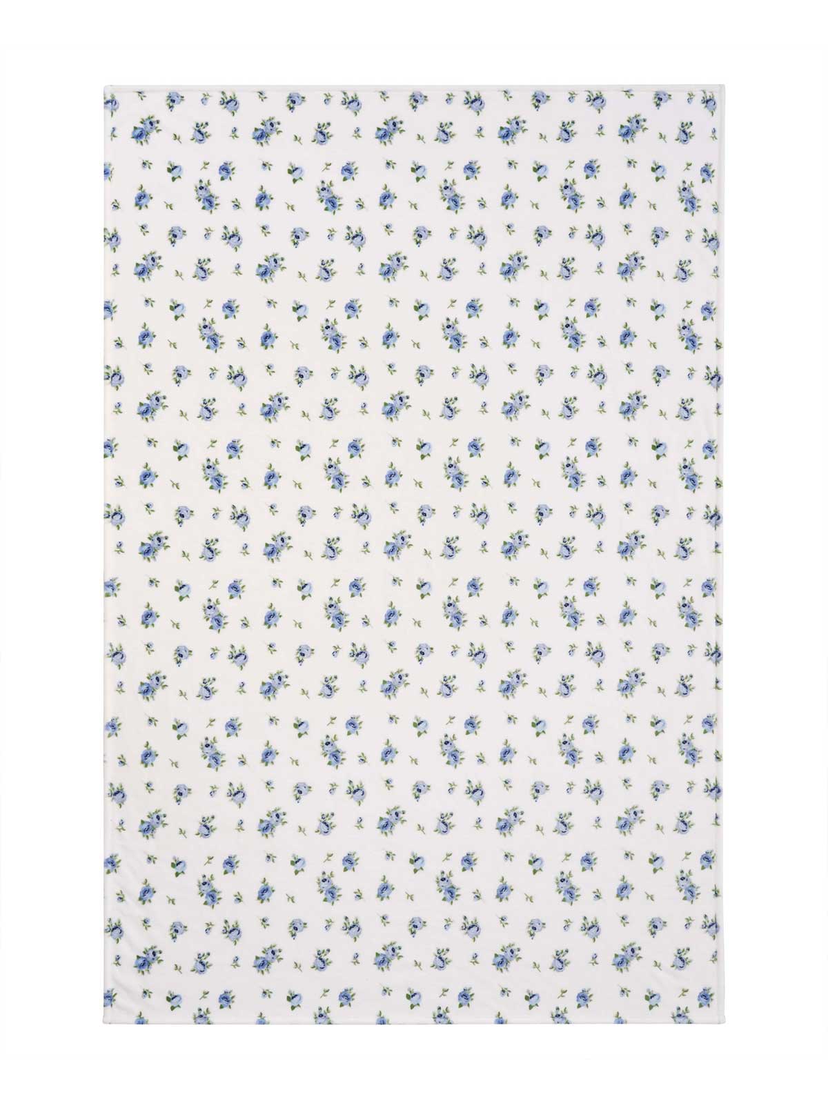 Cottage Rose Blue Plush Throw Blanket