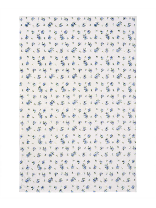 Cottage Rose Blue Plush Throw Blanket
