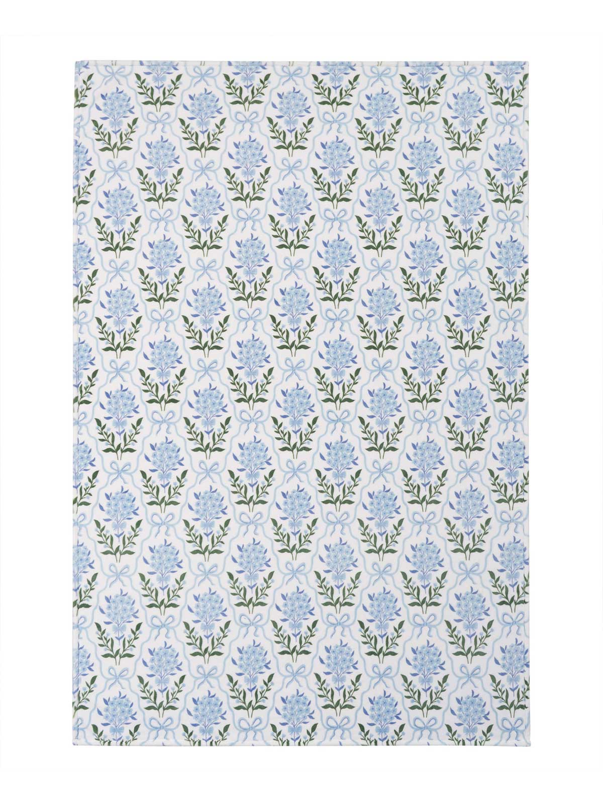 Plush Throw Blanket in Bow Floral Trellis Blue