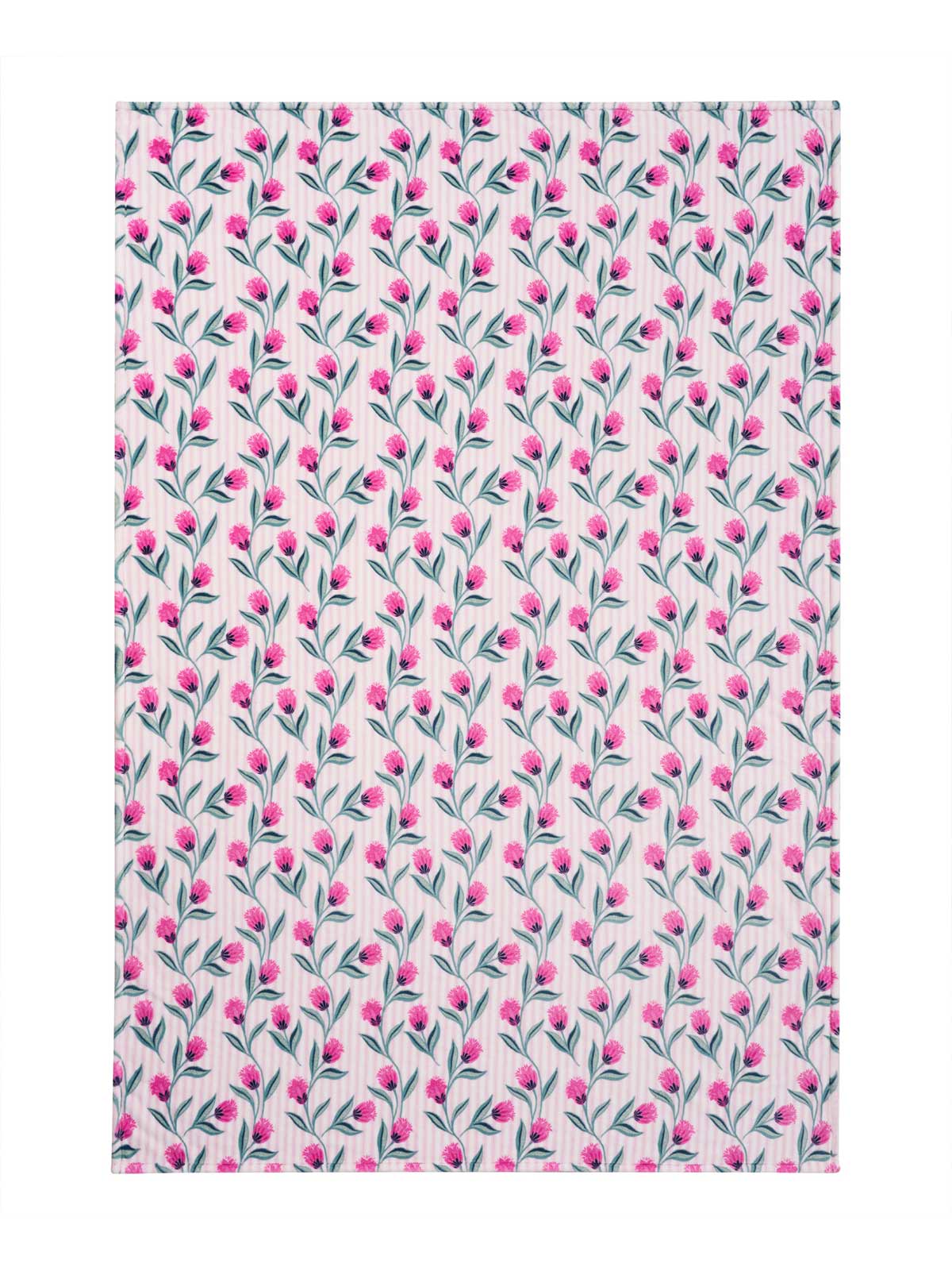 Tulip Stripe Pink Plush Throw Blanket