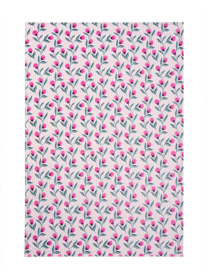Tulip Stripe Pink Plush Throw Blanket