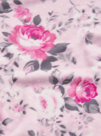 Esther Blush Roses Plush Throw Blanket