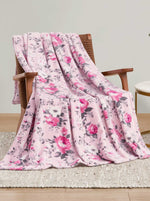 Esther Blush Roses Plush Throw Blanket