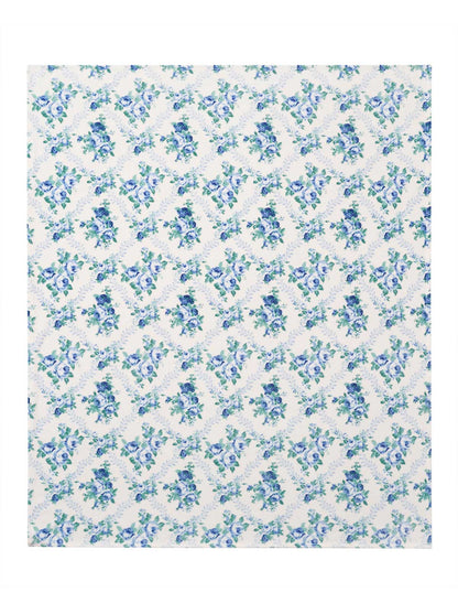 Braelyn Blue Roses Plush Throw Blanket