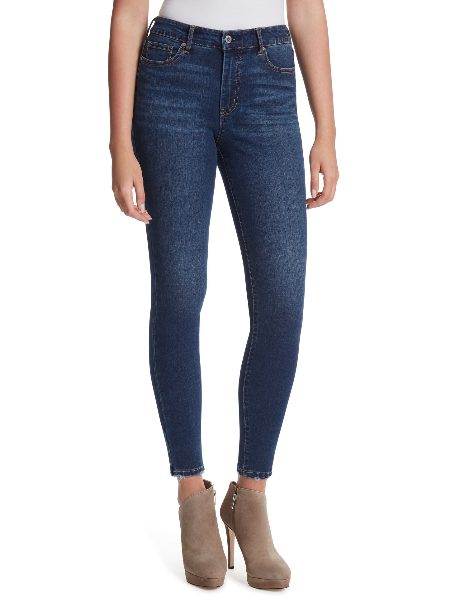 Adored High Rise Ankle Skinny Jeans in Mia