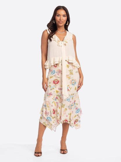 JS Jessica Simpson Nora Bias Skirt in Sandshell Bohemian