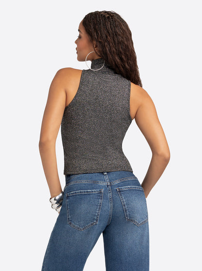 Jessica Simpson 2.0 Asha Shimmer Top in Black