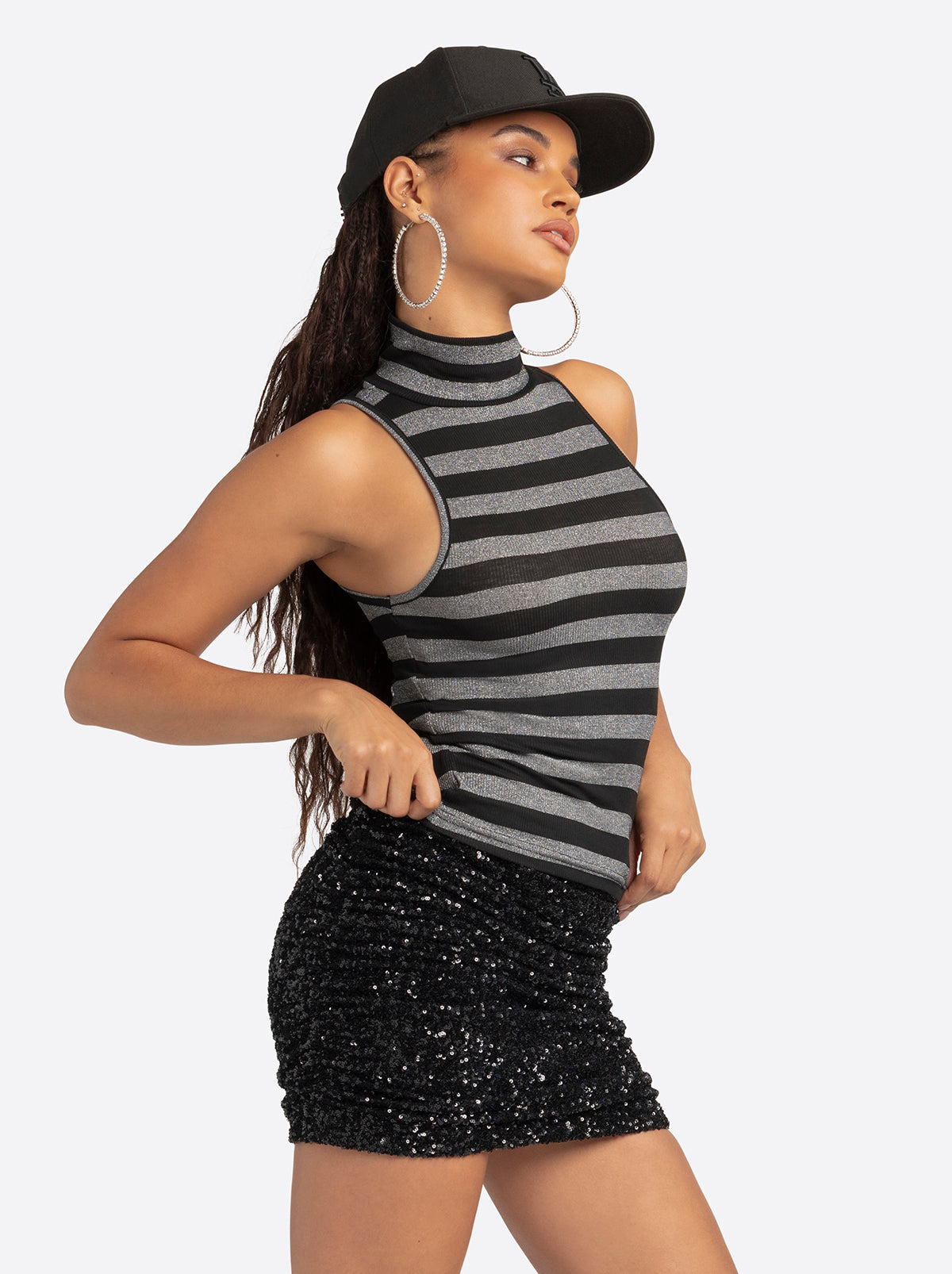 Jessica Simpson 2.0 Asha Shimmer Top in Stripe