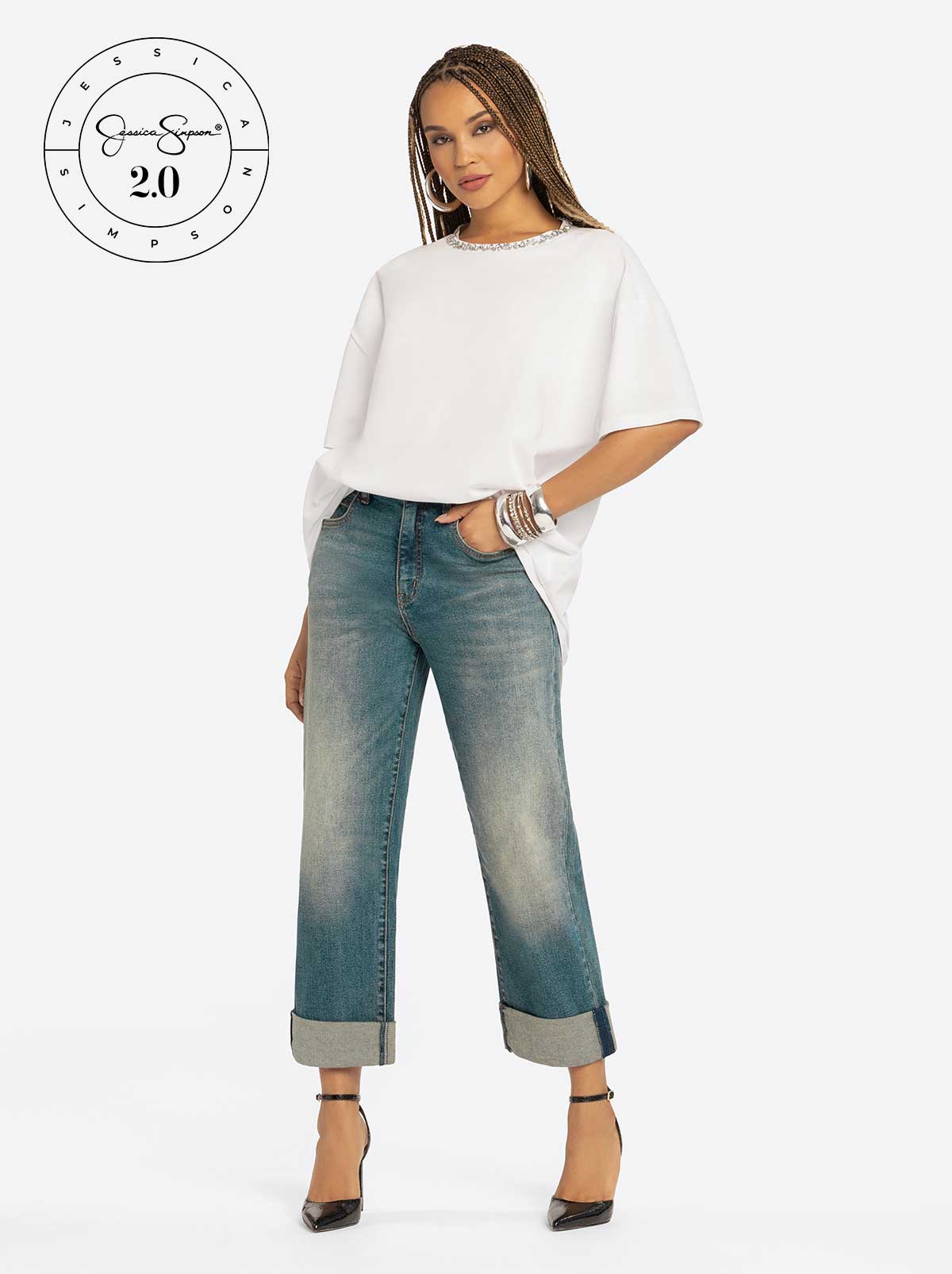 Jessica Simpson 2.0 Billie Relaxed Jeans in Sully