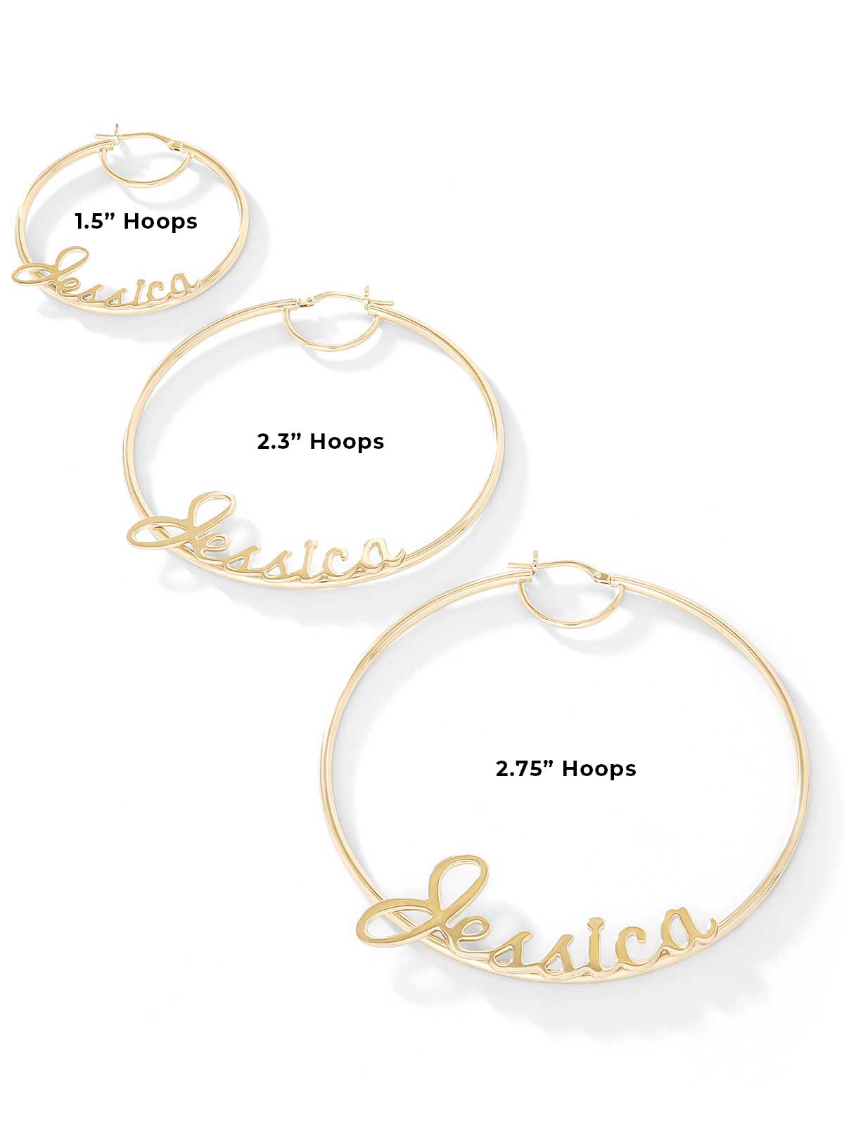 Personalized Hoop Earrings in 18K Gold