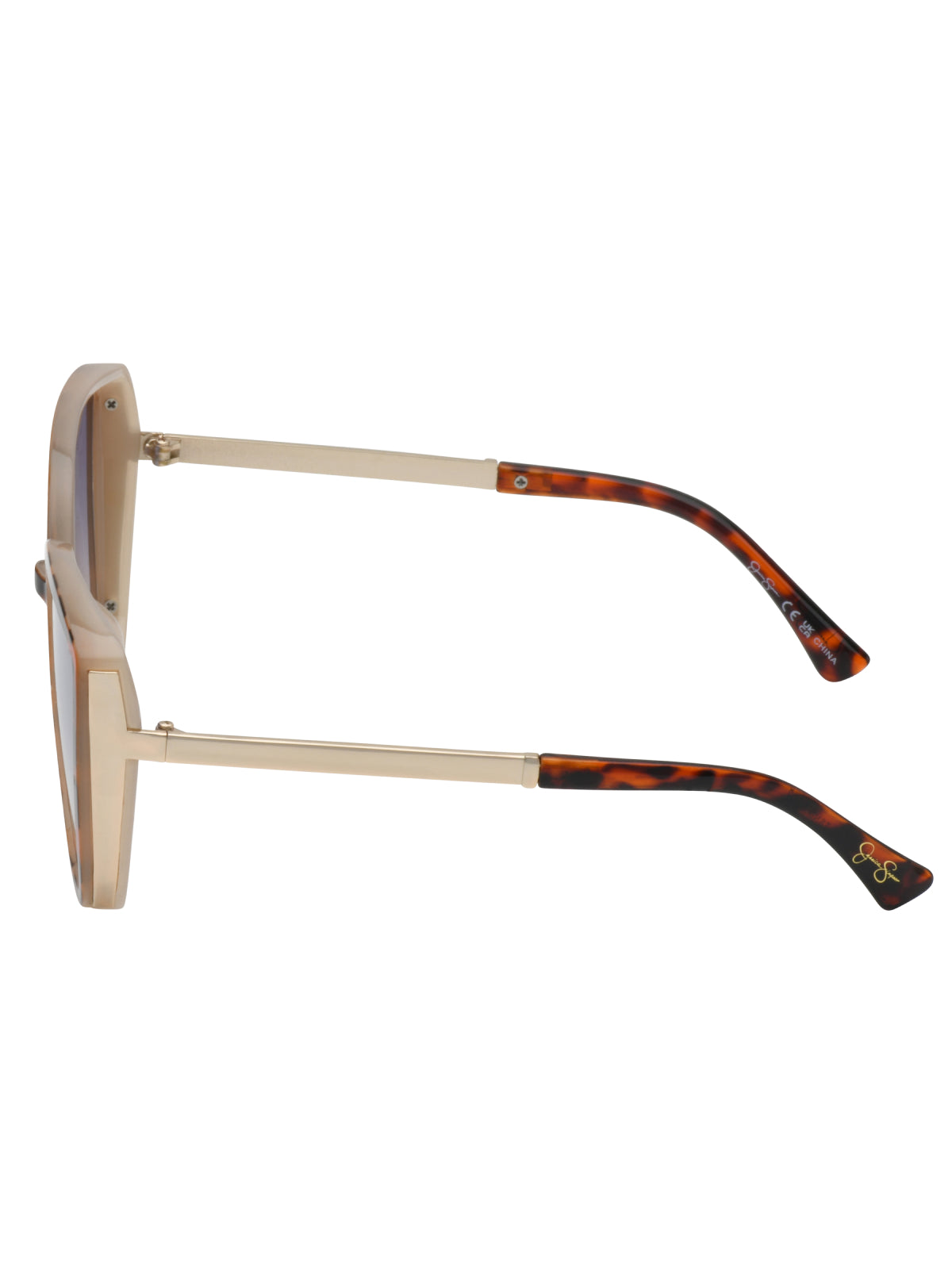 Cat Eye Sunglasses with Metal Temple in Tortoise