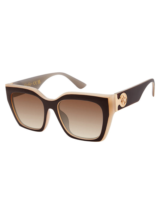 Retro Two Tone Cat Eye Sunglasses in Brown & Nude