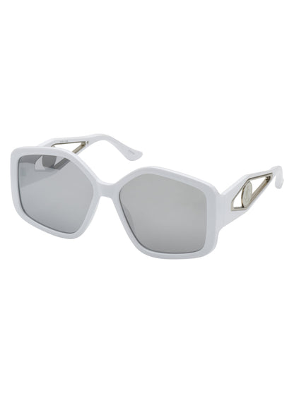 Oversized Geometric Sunglasses in White