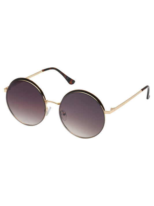 Vintage Round Metal Sunglasses in Gold & Tortoise