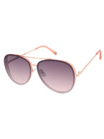 Glam Aviator Pilot Sunglasses in Rose Gold & Rose