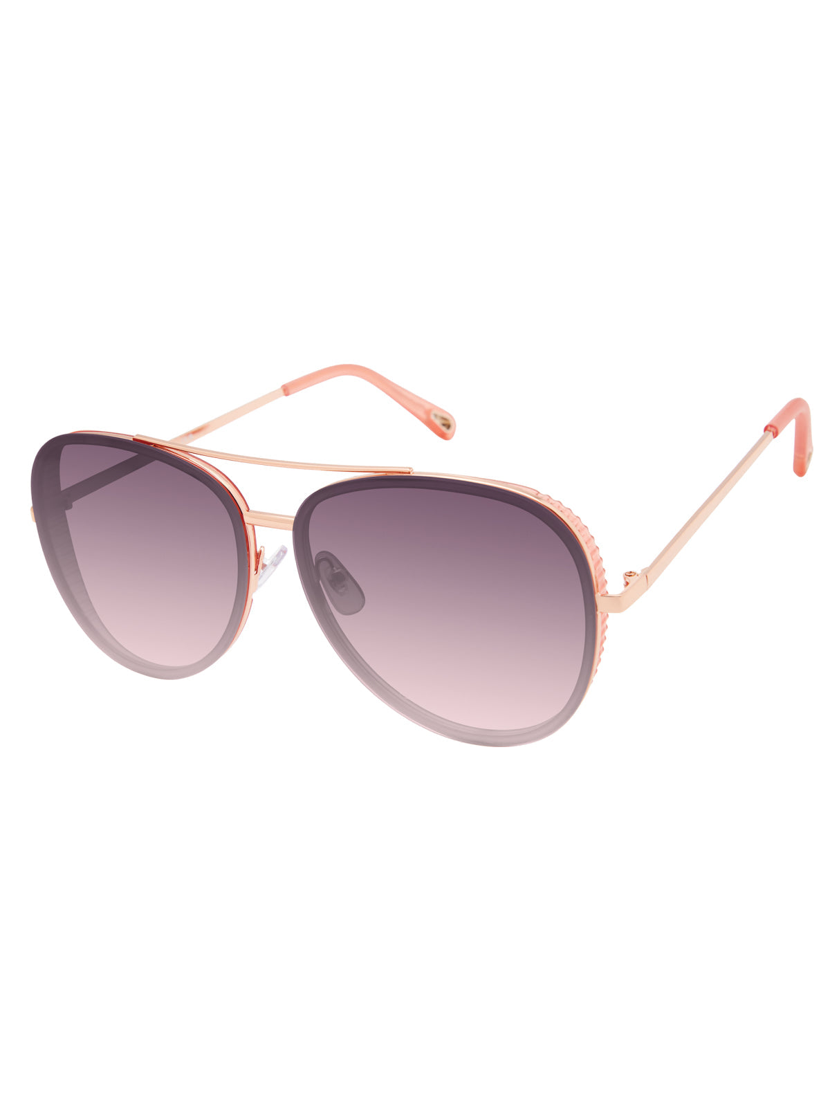 Glam Aviator Pilot Sunglasses in Rose Gold & Rose