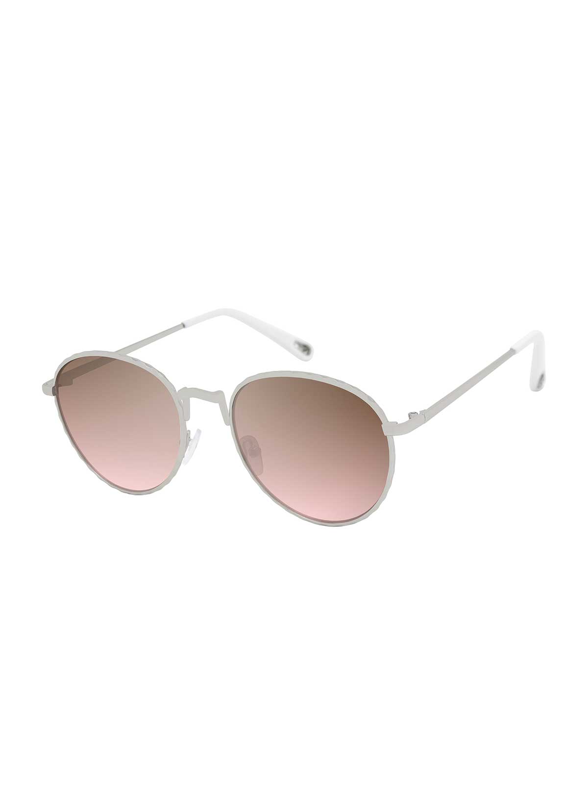 Stylish Metal Round Sunglasses in Matte Silver