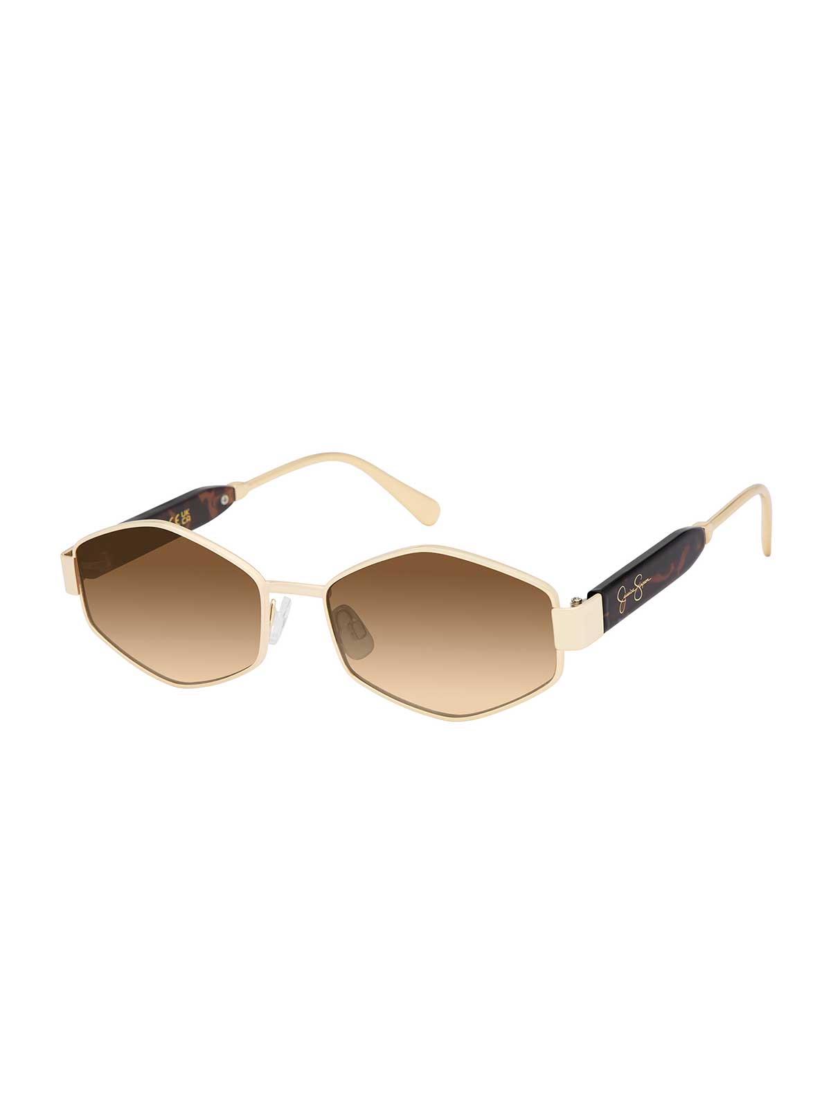 Hex Frame Sunglasses in Gold Tortoise