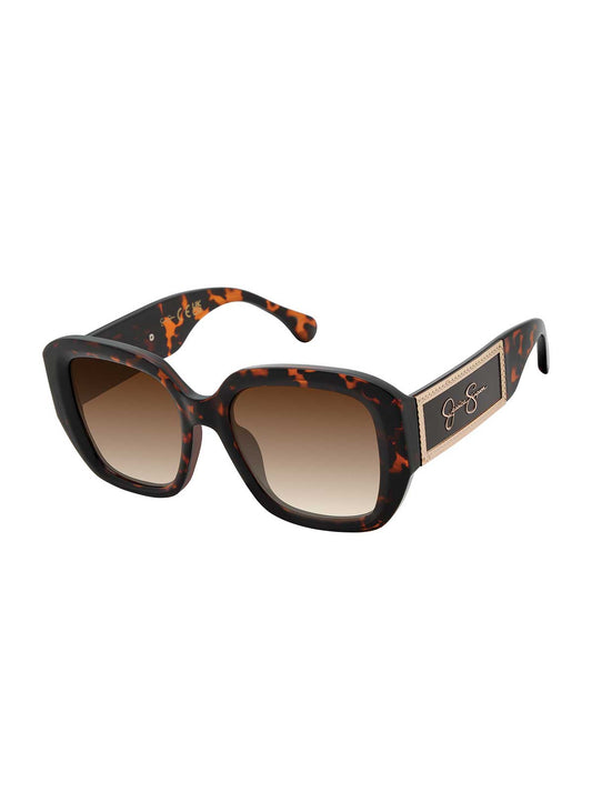 Logo Rectangle Sunglasses in Tortoise