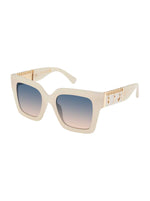Charm Luxe Square Sunglasses in Ivory
