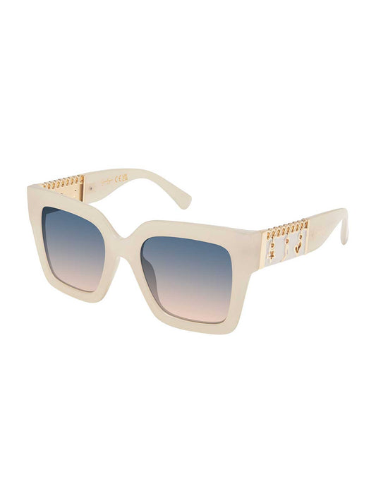 Charm Luxe Square Sunglasses in Ivory