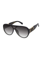 Golden Charm Aviator Sunglasses in Black