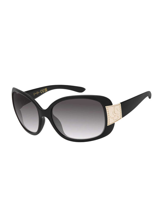 Luxe Oval Shield Sunglasses in Black