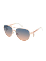 Chain Aviator Detail Sunglasses in Rose Gold