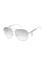 Chain Aviator Detail Sunglasses in Silver