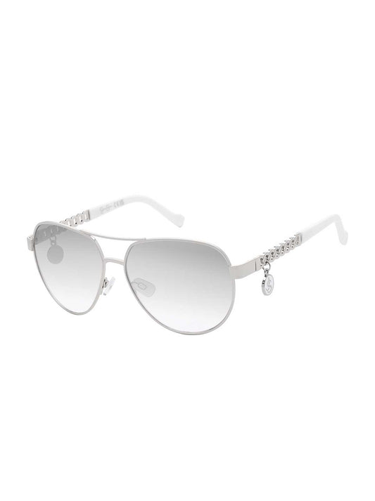 Chain Aviator Detail Sunglasses in Silver