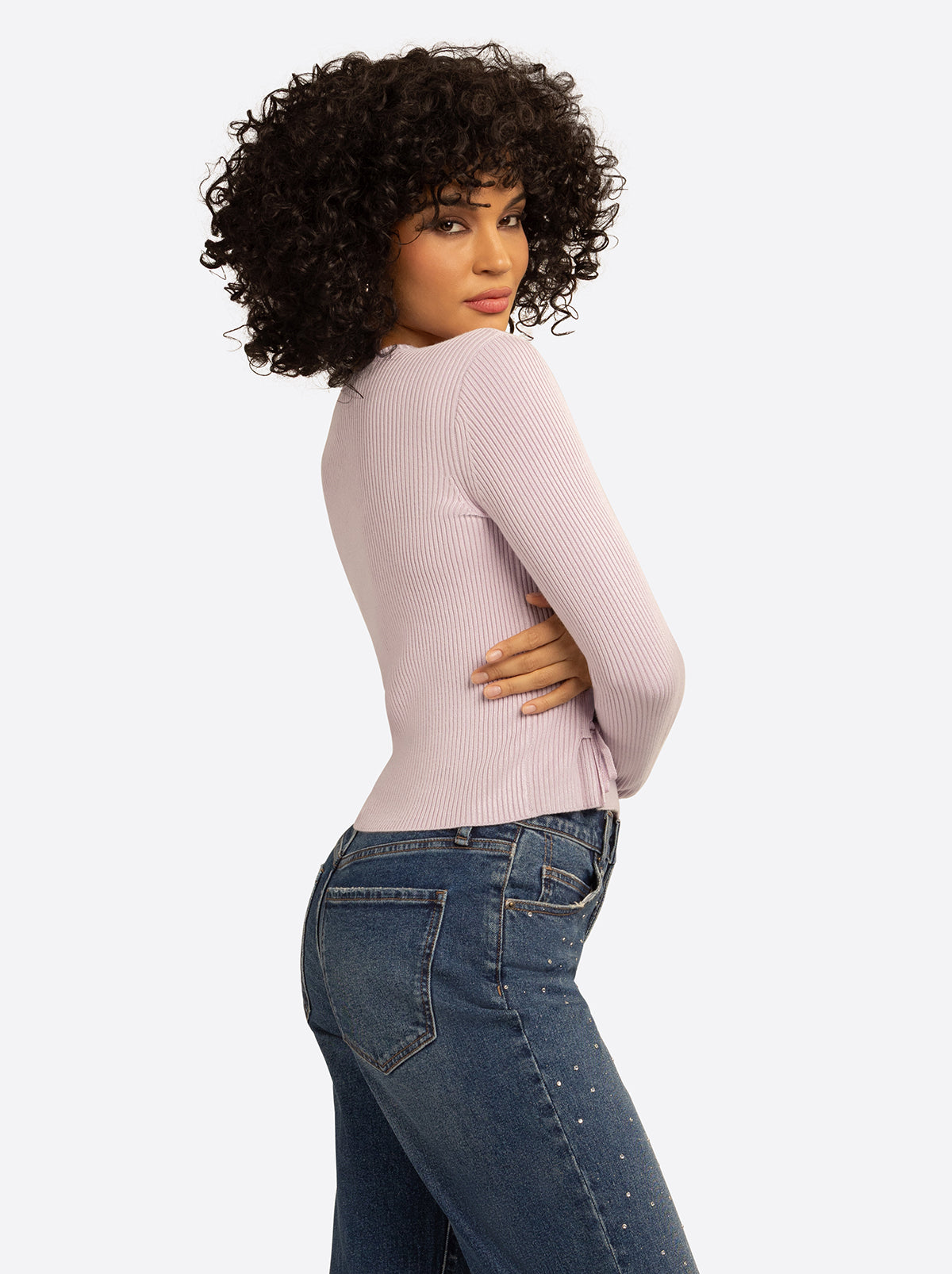 JS Jessica Simpson Taira Top in Lavender Frost