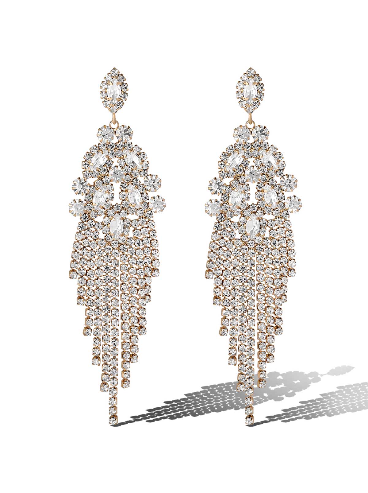 Crystal Waterfall Statement Earrings