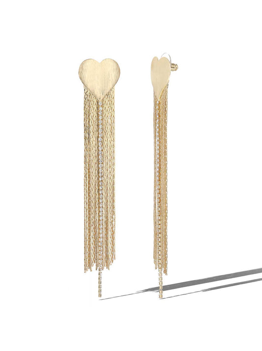 Heart Top Tassel Earrings