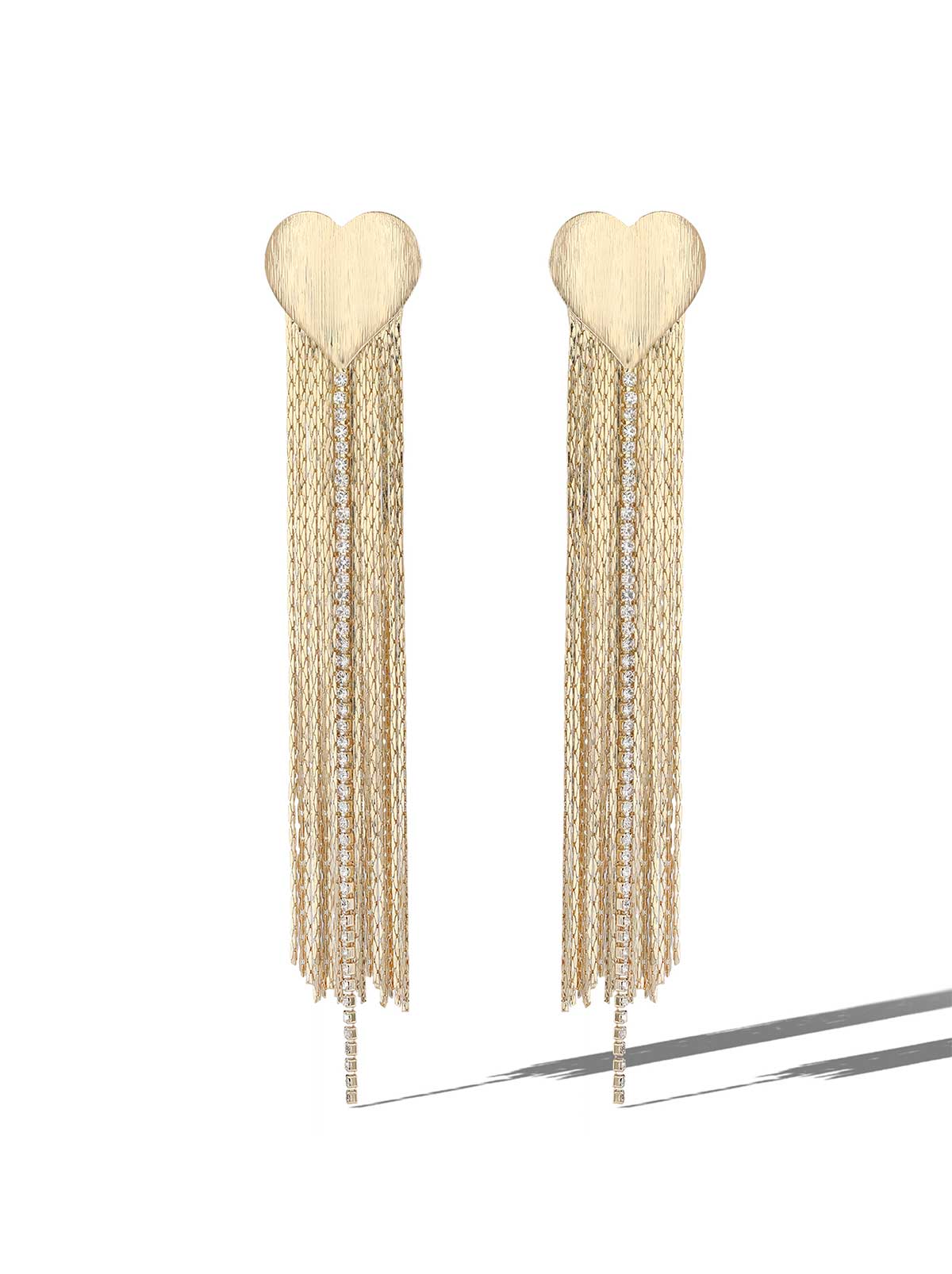 Heart Top Tassel Earrings
