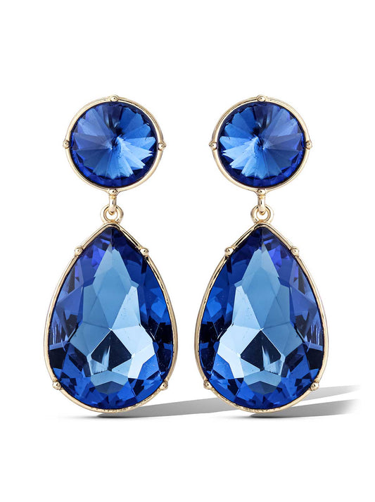 Deep Blue Teardrop Earrings