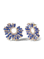 Sunburst Blue Crystal Earrings