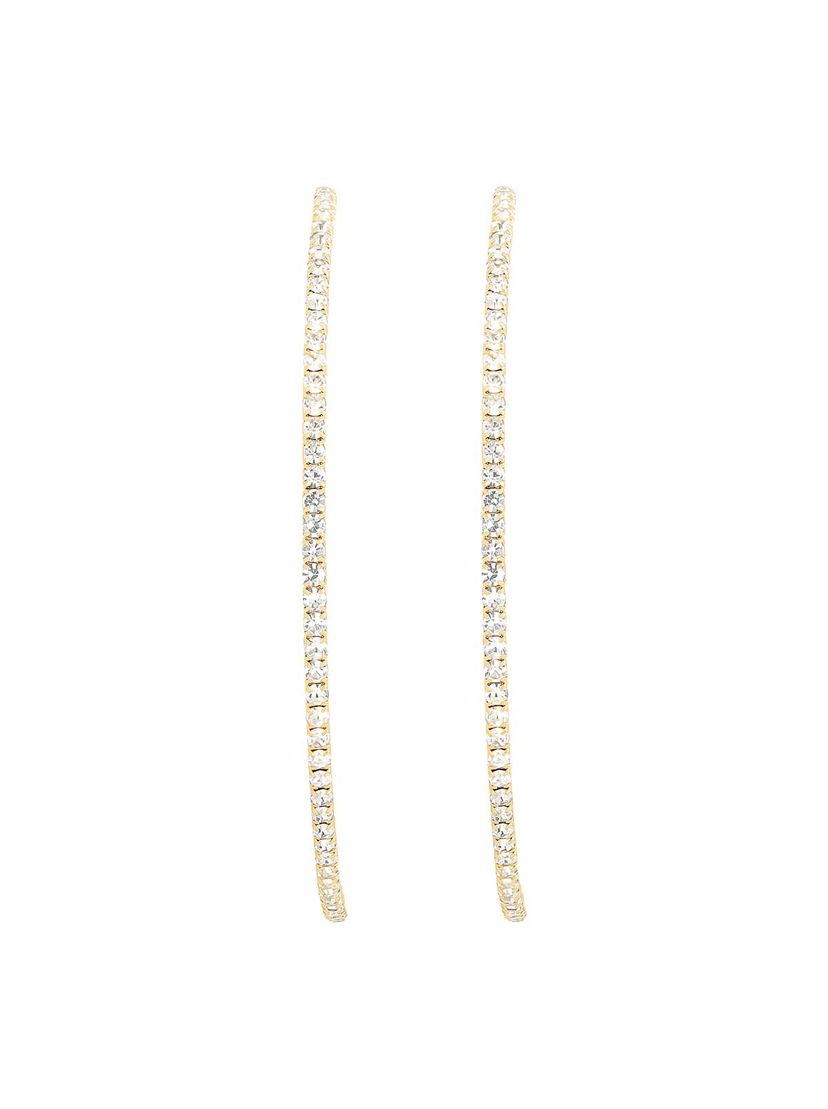 Gold-Tone Crystal Pave Hoop Earrings