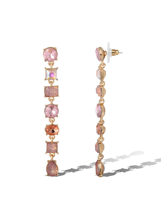 Gradient Pink Gemstone Drop Earrings