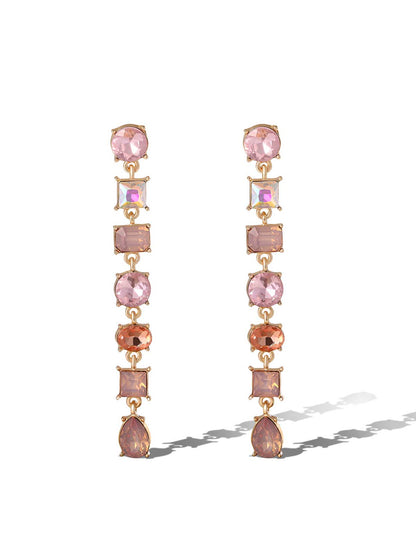 Gradient Pink Gemstone Drop Earrings
