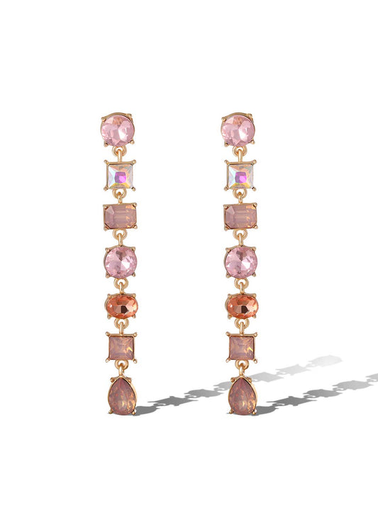 Gradient Pink Gemstone Drop Earrings
