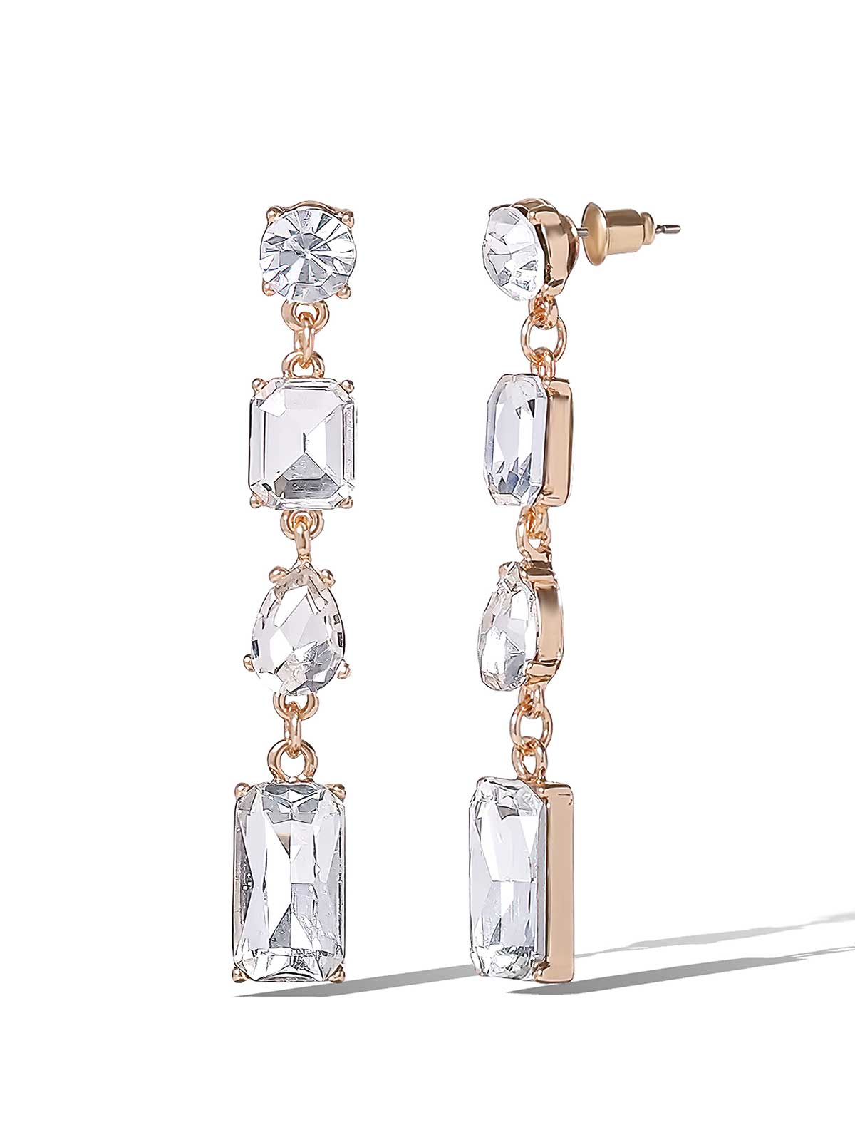 Multi-Cut Crystal Drop Earrings