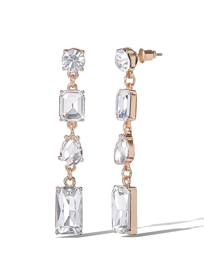 Multi-Cut Crystal Drop Earrings