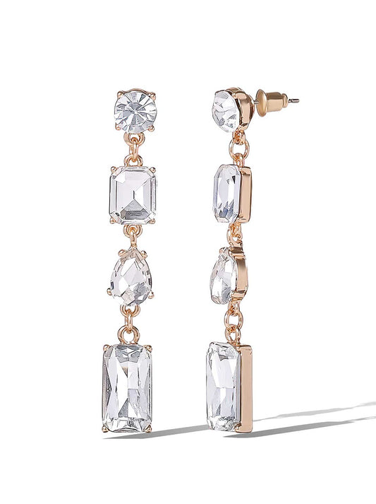 Multi-Cut Crystal Drop Earrings