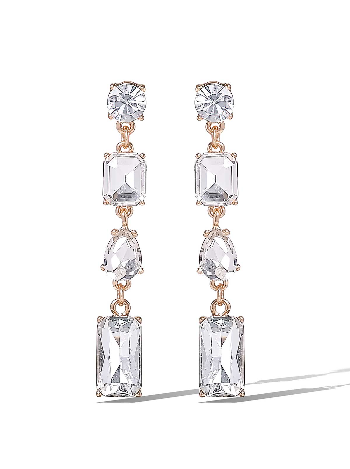 Multi-Cut Crystal Drop Earrings